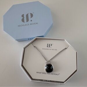 Bomb Party Shinning Unapologetically Necklace NK67481 Black Onyx CZ Rhodium